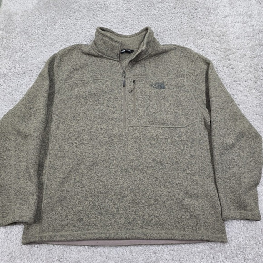 The North Face Gordon Lyons Pullover Men's XXL Brown Sweater Knit‎ Quarter Zip